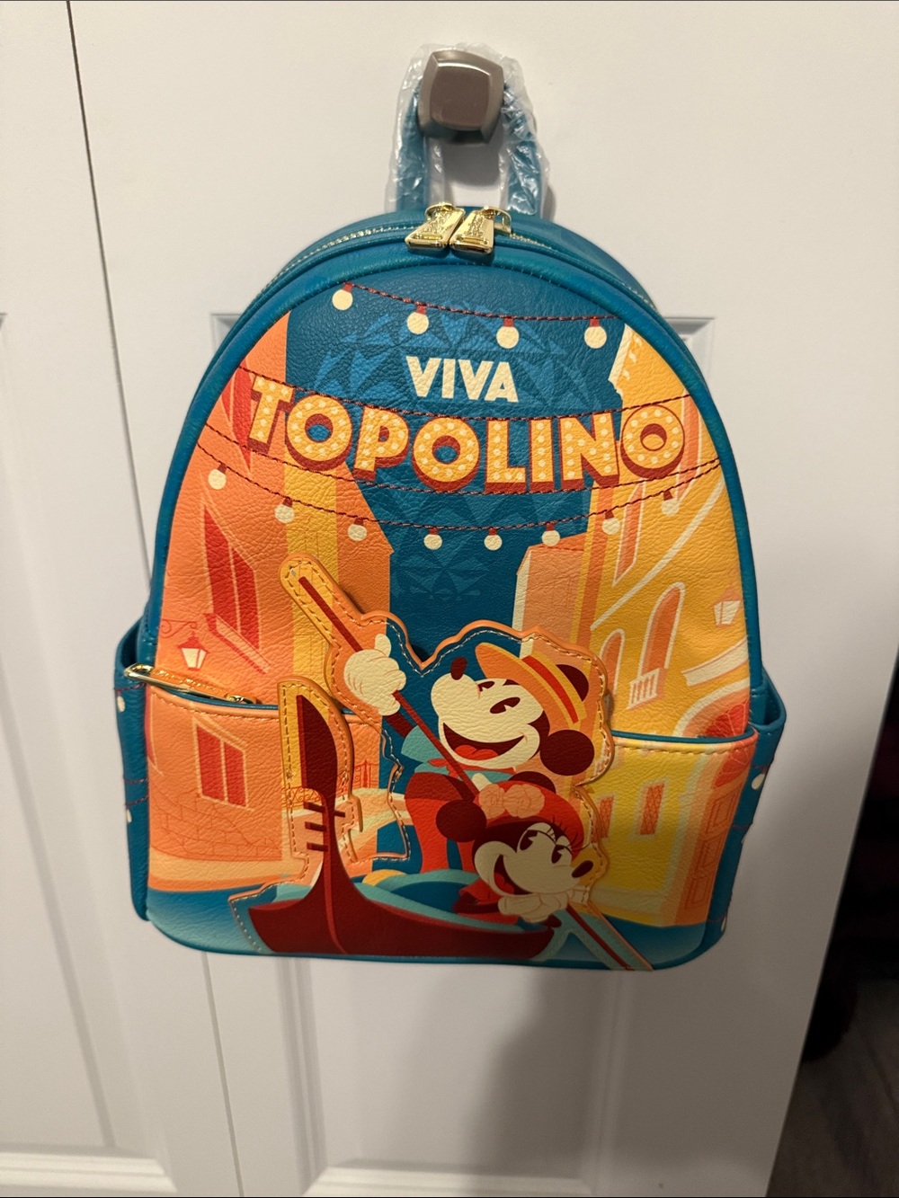 Italy Viva Topolino  Teal and Orange Mini Backpack